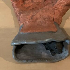 GLOVE IMAGE OF BLACK MOUSE HIDING INSIDE THE GLOVE. SWEET AND DELIGHTFUL DISPLAY